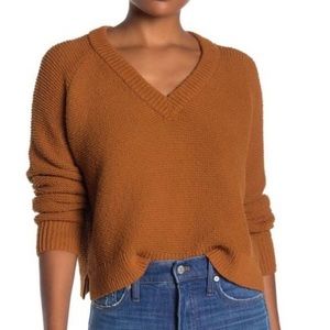 NWOT Madewell Arden Orange/Rust Sweater V-Neck